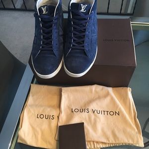 Louis Vuitton men’s blue suede high tops